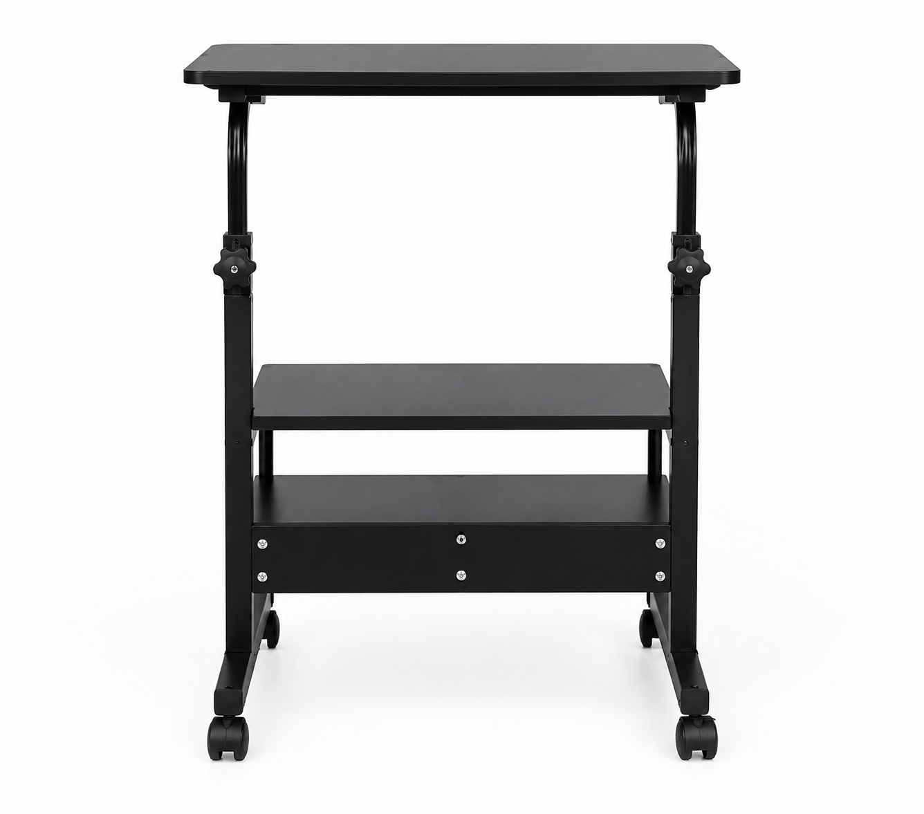 Adjustable Mobile Laptop Desk with Storage Shelf