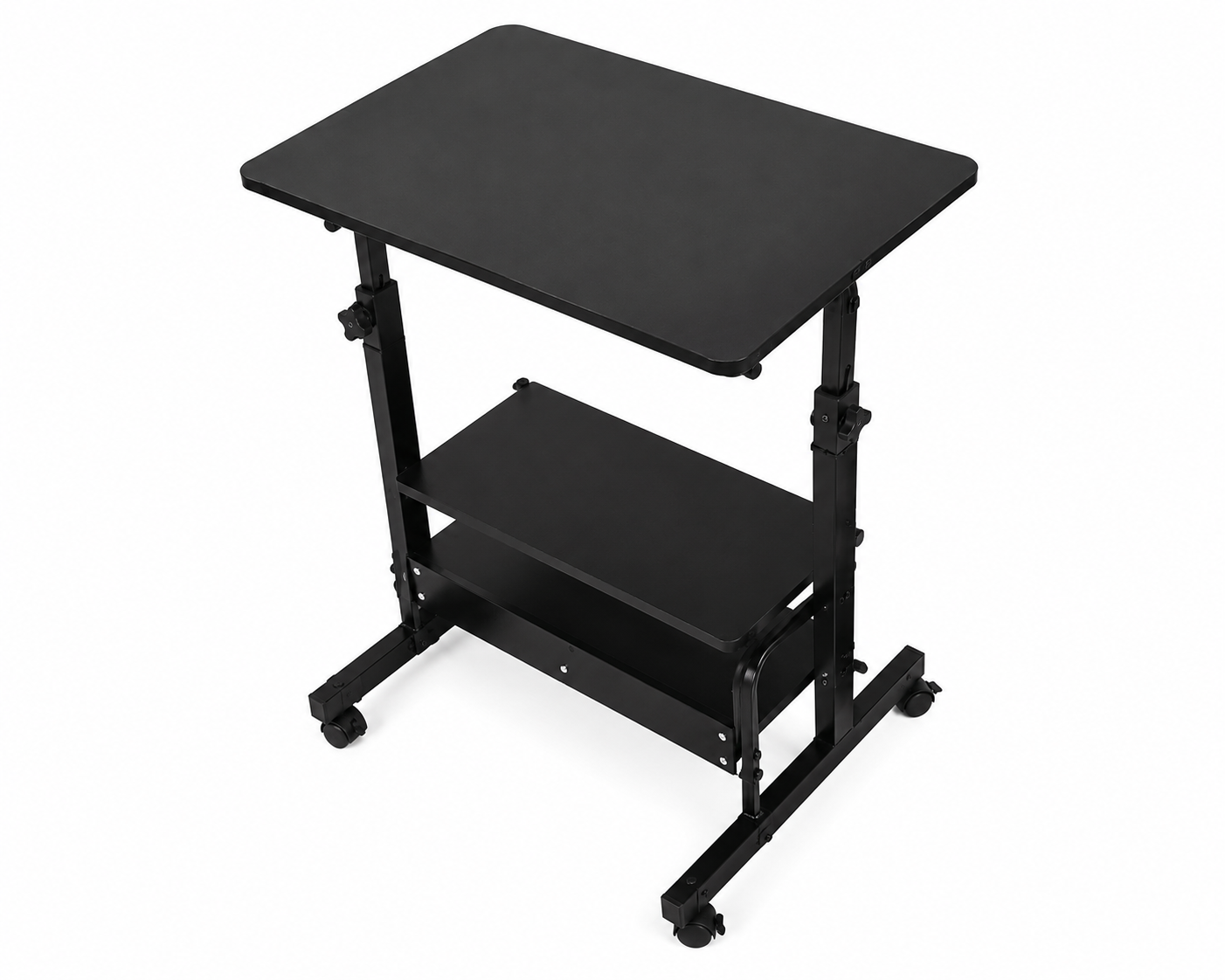 Adjustable Mobile Laptop Desk with Storage Shelf