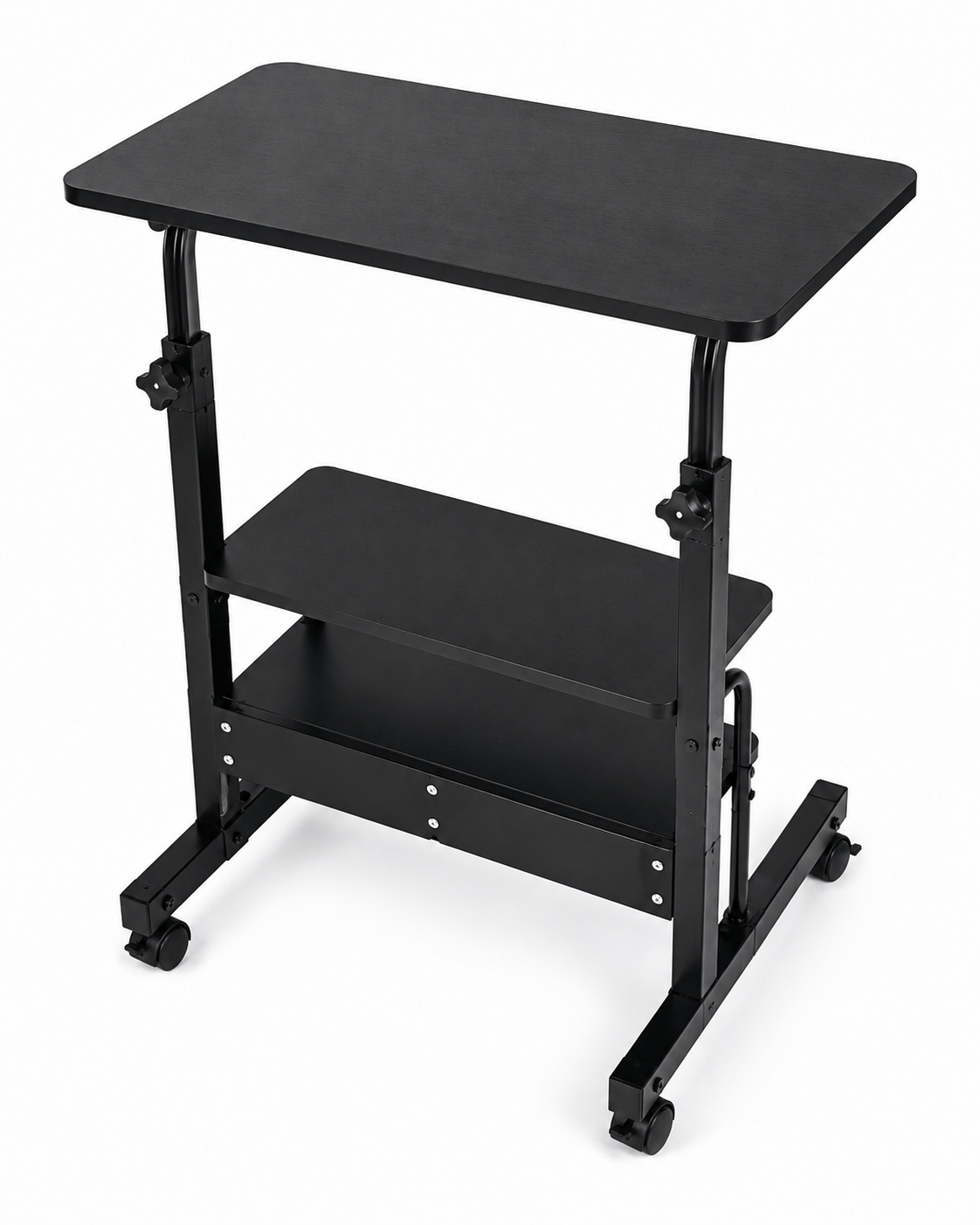Adjustable Mobile Laptop Desk with Storage Shelf